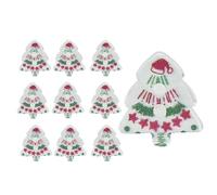 Bottoni natalizi decorativi a forma di albero, 10 pezzi | Calza natalizia in acrilico 2D per decorazioni natalizie, per bambini, adulti, autunno, donne, uomini