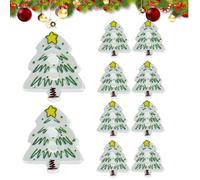 Bottoni natalizi decorativi a forma di albero, 10 pezzi, in acrilico 2D, per fai da te, per autunno, donna, uomo, abbigliamento per le vacanze, decorazione per bambini
