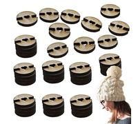 Bottoni per cappelli,Bottone in legno | per da 50 pezzi per fissaggio palla, lavorati a maglia toques