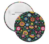 Bottoni polacchi Folk Art Floreale Modello Spilla Distintivi Banda Stagnata Spille Mestieri per Camicie Vestiti Borsa Accessorio, 20PCS, plastica e latta