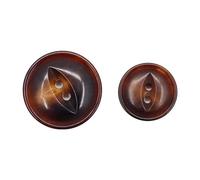 Bottoni ResinSuit Bottoni in corno di bufalo caffè scuro, occhio pesce a 2 fori, dimensioni multiple, 10/20 pezzi, for lavori creativi(24l = 15.0 Mm,10pcs)