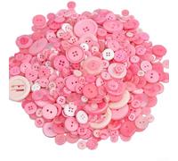 Bottoni rotondi in resina assortiti fatti a mano, 13 cm, perfetti per progetti fai da te e cucito dei bambini, vari stili (rosa)