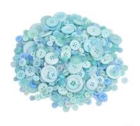 Bottoni rotondi in resina assortiti fatti a mano, 13 cm, perfetti per progetti fai da te e cucito dei bambini, vari stili (blu lago)