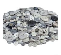 Bottoni rotondi in resina assortiti fatti a mano, 13 cm, perfetti per progetti fai da te e cucito dei bambini, vari stili (grigio)
