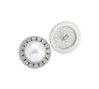 Bottoni rotondi vintage in finto cristallo, 10/20 pezzi 15-25 mm bottoni di perle di girasole for cucire con retro piatto(10pcs,Silver 25MM)