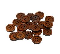 Bottoni rustici in legno marrone, 18 mm (28 L) con 4 fori (confezione da 20), bottoni rotondi naturali con finitura liscia, cucito ecologico, per abbigliamento, lavoro a maglia e progetti fai da te
