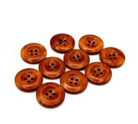 Bottoni rustici in legno marrone chiaro, 25 mm (40 l), con 4 fori (10 pezzi), bottoni rotondi naturali con finitura liscia, cucito ecologico, per abbigliamento, lavoro a maglia e progetti fai da te