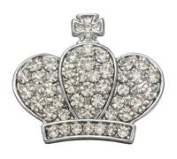 Bottoni scintillanti a forma di corona da 24 mm, con strass, per abiti da sera e alla moda fai da te creativa, lavare solo a mano, confezione da 2 Giddy Square