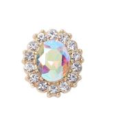 Bottoni Strass Bottone Decorativo Con Strass Ovale Elegante Da 10 Pezzi | Edge Diamond Buckle Artigianato fai-da-te Abbigliamento Abito da sposa Accessori for capelli(Color 3)
