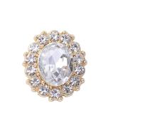 Bottoni Strass Bottone Decorativo Con Strass Ovale Elegante Da 10 Pezzi | Edge Diamond Buckle Artigianato fai-da-te Abbigliamento Abito da sposa Accessori for capelli(Color 2)
