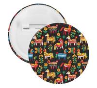 Bottoni svedesi Dala Horse Folk Pattern Pin Distintivi Banda Stagnata Spille Mestieri per Camicie Vestiti Borsa Accessorio, 20PCS, plastica e latta