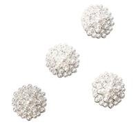 Bottoni trasparenti con strass, Bottoni Di Perle Strass | Cucire multicolore da 18 mm for decorazioni in stoffa(White)