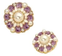 Bottoni trasparenti con strass, Bottoni Di Perle Strass | Multicolor, (6 pezzi ciascuno), for accessori da cucire(Purple red,18mm-6pcs)