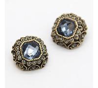 Bottoni vintage rotondi for cappotti, 6 pezzi vintage strass gioielli in metallo bottoni da cucire for vestiti, camicie, maglioni, decorazioni, accessori-Blu,22mm (Color : Blue, Size : 22mm)