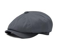 BOTVELA - Berretto piatto da uomo, 8 pezzi, 100% cotone, Gatsby Ivy Golf Cabbie Hat, Grigio scuro, Large
