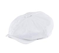 BOTVELA Cappellino da uomo 8 pezzi Newsboy Flat Cap 100% Cotone Gatsby Ivy Golf Cabbie Hat bianco X-Large