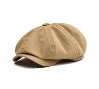 BOTVELA - Cappello da Uomo Newsboy Flat Cap 100% Cotone Gatsby Ivy Golf Cabbie Hat, cachi, S