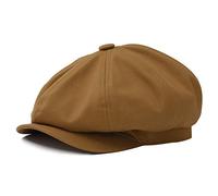 BOTVELA - Cappello da Uomo Newsboy Flat Cap 100% Cotone Gatsby Ivy Golf Cabbie Hat, marrone, L
