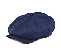 BOTVELA Cappello da Uomo Piatto, 100% Cotone, Coppola, Cappello da Golf, Navy, 7.125