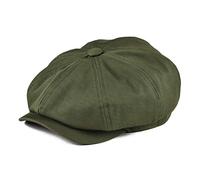 BOTVELA Cappello da uomo piatto, 100% cotone, coppola, cappello da golf, Verde militare, 7.625