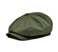 BOTVELA Cappello piatto da uomo 8 pezzi Newsboy 100% cotone Gatsby Ivy Golf Cabbie, Verde, 7.125