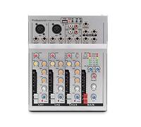 BouBou Mixer audio a 4 canali Usb Dsp Riverbero Bluetooth DJ Console di missaggio audio Mp3 Jack Amplificatore karaoke per Ktv Match Party - Bianco