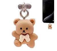 Bouchon Anti-Poussière USB C Mignon - Protection Port de Charge Type-C en TPU Souple - Cache-Poussière Design Ours Compatible avec