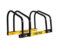 BOUDECH Rastrelliera Cavalletto Fermabici Modulare 2 in 1 in Acciaio Antiruggine con meccanismo di fissaggio al suolo ideale per parcheggiare fino a 2 biciclette in parco, strade private o garage.