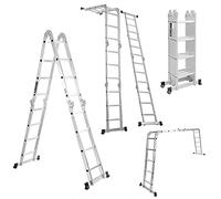 Boudech - RIG-4x4 Scala pieghevole multiuso in alluminio con piattaforma a ponteggio per impalcatura