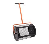 BOUDECH Spreader - Spandiconcime a Rullo da Giardino 60x107x39,5 cm per Concime e Semina Gabbia in Metallo Arancione
