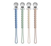 BOUESA - Set di 4 clip per ciuccio per ragazze, ciuccio per bambini, clip in silicone con divisori, per tenere pulito il ciuccio, porta ciuccio