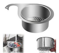 BOUFEIDA Cestello scolapasta per lavello, scolapasta da cucina, in acciaio inox a forma di cigno per il lavandino, rubinetto rimovibile, filtro da appendere, 24,5 x 16 x 8 cm, 1 pezzo