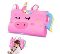 BOUFEIDA Cuscino per bambini, Cuscino Schlummerkids, 46 x 26 x 7 cm Cuscino per Testa Bambini, Comfort, Ergonomico per Bambini, Traspirante e Delicato Sulla Pelle, Unicorno