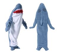 BOUFEIDA Shark Blanket, coperta per adulti e bambini, Shark Hoodie, coperta per squalo, ideale per l'uso domestico o come regalo