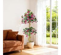 Bougainvillea - Albero artificiale grande, 150 cm, in vaso con fiori e foglie realistiche, pianta in plastica per soggiorno, ufficio, giardino, ingresso, decorazione per esterni