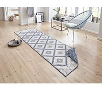 Bougari Malibu - Tappeto double-face per interni ed esterni, Blau Creme, 80 x 350 cm