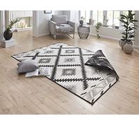 Bougari Malibu - Tappeto double-face per interni ed esterni, Schwarz Creme, 120 x 170 cm