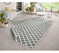 bougari NORTHRUGS Tappeto Nizza per Interni ed Esterni, 160 x 230 cm, Resistente alle intemperie, Moderno Motivo Geometrico, per Balcone, terrazza, Giardino, Giardino d'inverno, Cucina, Soggiorno,