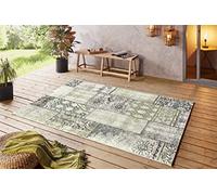 bougari Symi - Tappeto per interni ed esterni, 120 x 170 cm, colore: Verde/Crema/Nero