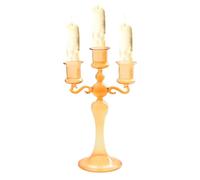 Bougeoir à 3 bras - Centre de table, Décoration élégante | Bougeoir en verre transparent à 3 branches avec ambiance raffinée, Mise en scène de fête à thème, Table d’anniversaire, Dîner de vacances, Sa