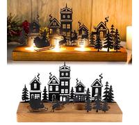 Bougeoir de Noël Rustique Noir en Métal,Élan, Moderne pour Centres de Table,Convient pour Les Bougies à Thé DIY, Les Couronnes de Noël, Les Tables de Mariage, Décoration de Table Festive