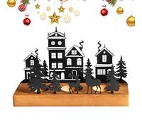 Bougeoir En Métal De Noël - Photophore Rustique Décoratif, Chandelier En Fer Style Cabane Élan, Conteneur De Bougies Esthétique | Décoration Table Fête, Dîner Romantique, Maison, Salon, Balcon