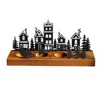 Bougeoir En Métal De Noël - Photophore Rustique Décoratif, Chandelier En Fer Style Cabane Élan, Conteneur De Bougies Esthétique | Décoration Table Fête, Dîner Romantique, Maison, Salon, Balcon