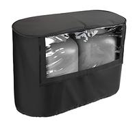 BougeRV Copertura per serbatoio di propano per camper, visibile per valvola, adatta per serbatoi doppi da 9,1 kg, impermeabile, in tessuto Oxford 600D, accessori per camper, colore nero