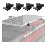 BougeRV - Kit di montaggio per pannelli solari, adatto per barre trasversali auto con binario a T, per pannelli solari da 100-200 W sicuri, staffe di montaggio per portapacchi pesanti