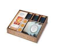 Bougies parfumées maison: Coffret avec 3 sachets de cire de soja parfumée, 3 mèches enduites, 3 pots en verre et 3 étiquettes
