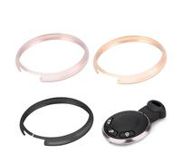 BouGPeng Tre Anelli Cover Portachiavi Anello Decorativo Chiave per Telecomando auto Portachiavi in Metallo Portachiavi per Mini R55 R56 R57 R58 R59 R60(Oro + Champagne + Nero)