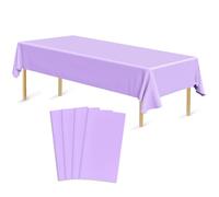 Bouiexye 4 Stück Einweg Tischdecken 137 x 274 cm Tischdecke aus Kunststoff Lavendelfarbe Rechteckige Tischabdeckung Gartentischdecke für Gastronomie Party Hochzeiten Grillen Picknick