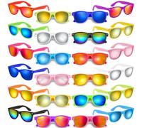 Bouiexye 48 Stück Neon-Sonnenbrillen mit bunten Gläsern in großen Mengen für Geburtstags-Strand Pool Party Zubehör (12 Farben)