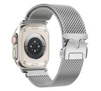 Bouixel Milanese Loop per Apple Watch Ultra 3, cinturino serie 11, 10, 46 mm, 49 mm, 45 mm, 44 mm, SE 3/2/1 9 8, 7, 6, 5, 4, uomini e donne, fibbia per paracadutismo in acciaio inox intrecciato in